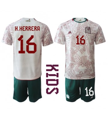 Mexico Hector Herrera #16 Replika Babytøj Udebanesæt Børn VM 2022 Kortærmet (+ Korte bukser)